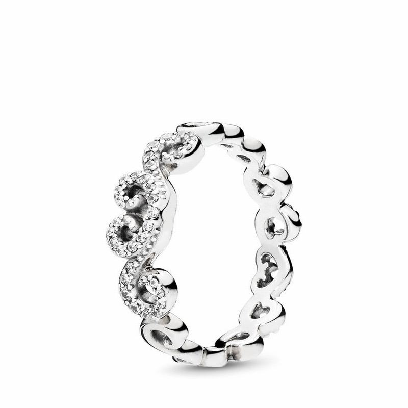 Pandora Heart Swirls Stackable Ring NZ, Sterling Silver (340156-QDA)